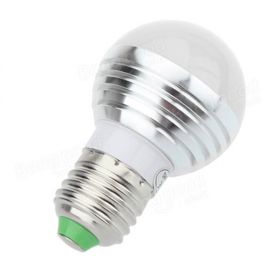 E27 3W 16 Color Change RGB LED Ball Bulb lamp 85-265V +IR Remote