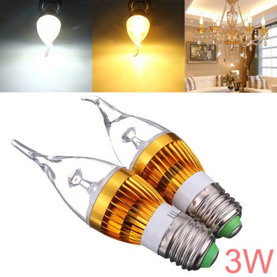 E27 3W AC85-265V White/Warm White Golden Cover LED Candle Light Bulb E27 3W AC85-265V White/Warm White Golden Cover LED Candle Light Bulb