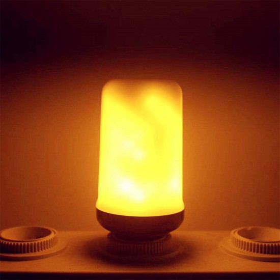 E27 3W LED Flame Effect Fire Light Bulb Gravity Sensor Lamp Party Home Decoration AC85-265V