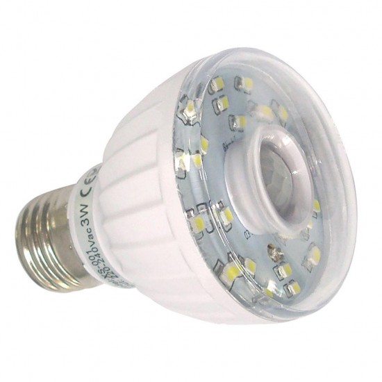 E27 3W SMD3528 Pure White Infrared Sensor LED Light Bulb for Porch AC100-120V/AC220-240V E27 3W SMD3528 Pure White Infrared Sensor LED Light Bulb for Porch AC100-120V/AC220-240V