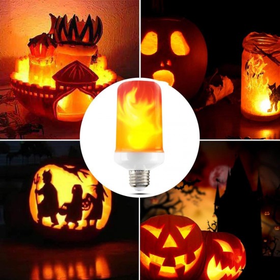 E27 4 Modes SMD2835 LED Flame Effect Flickering Emulation Fire Light Bulb Decoration Lamp AC85-265V