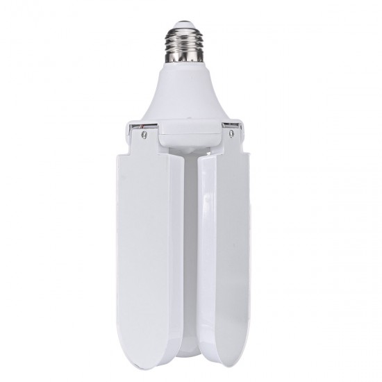 E27 45W LED Bulb Foldable White Color Fan Blade Adjustable Ceiling Lamp AC85-256V