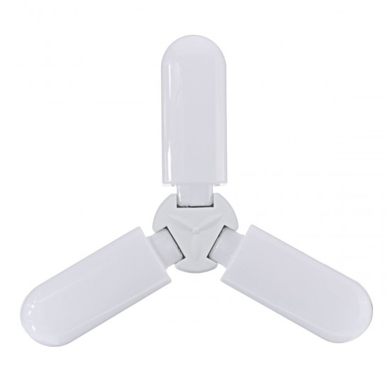 E27 45W LED Bulb Foldable White Color Fan Blade Adjustable Ceiling Lamp AC85-256V