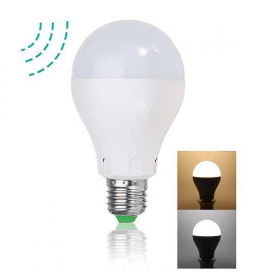 E27 4W 7W Warm White Pure White Radar Sensor Light Control LED Bulb for Porch AC100-265V