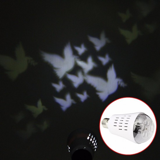 E27 4W 85-265V LED Moving Pigeon Landscape Laser Projector Stage Light Lamp Bulb Decor