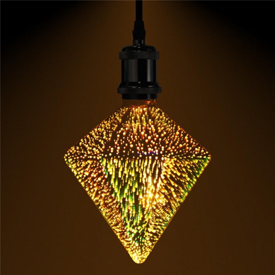 E27 4W Polyhedron LED Retro Edison Decor Glass Bulb Light Lamp AC85-265V