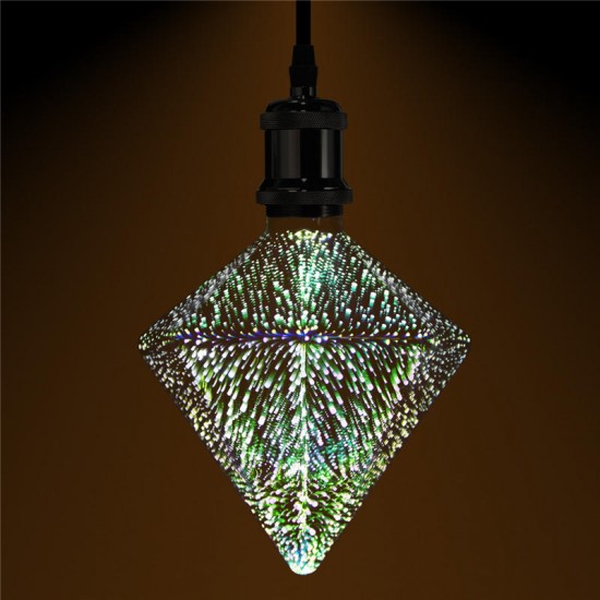 E27 4W Polyhedron LED Retro Edison Decor Glass Bulb Light Lamp AC85-265V