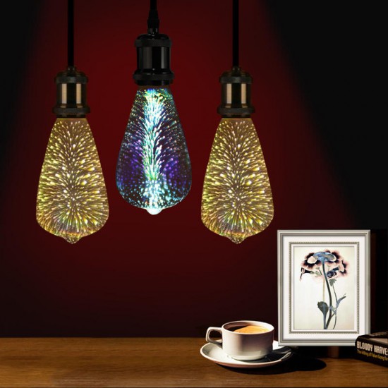 E27 4W ST64 3D Fireworks LED Retro Edison Glass Bulb Light Lamp AC85-265V E27 4W ST64 3D Fireworks LED Retro Edison Glass Bulb Light Lamp AC85-265V