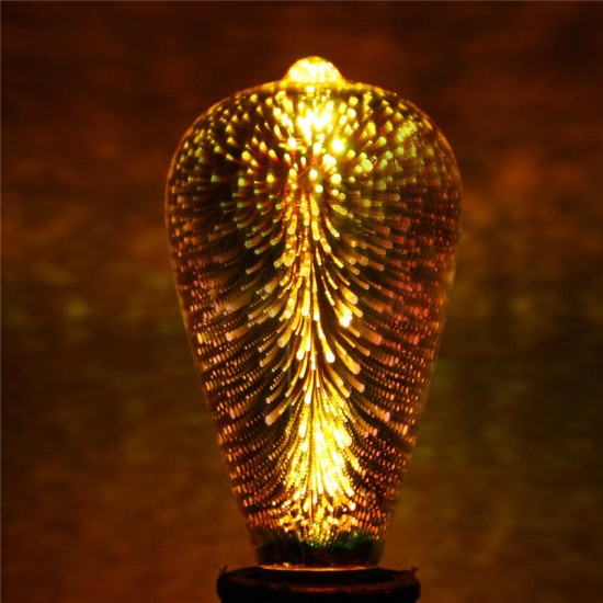 E27 4W ST64 3D Fireworks LED Retro Edison Glass Bulb Light Lamp AC85-265V E27 4W ST64 3D Fireworks LED Retro Edison Glass Bulb Light Lamp AC85-265V