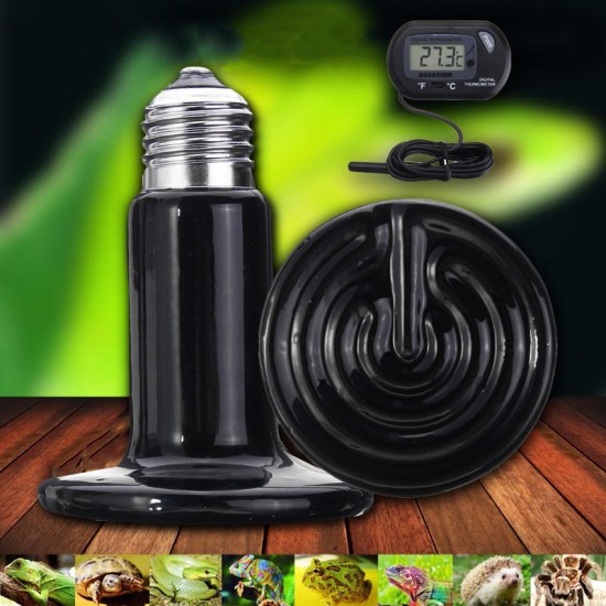 E27 50W 75W 100W 150W LED Ceramic Heat Emitter Lamp+Digital Thermometer 110V E27 50W 75W 100W 150W LED Ceramic Heat Emitter Lamp+Digital Thermometer 110V