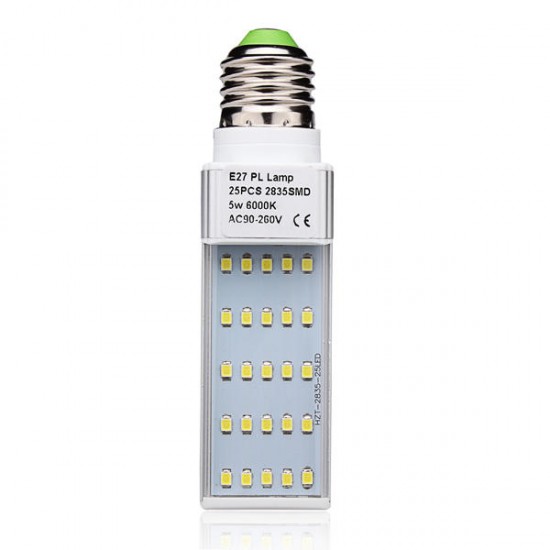 E27 5W 420-450LM White/Warm White 25 2835 SMD LED Plug Light 90-260V
