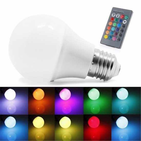E27 5W RGB 16 Color LED Globe Bulbs RGB LED Light With 24Key Rmote Control AC 85-265 E27 5W RGB 16 Color LED Globe Bulbs RGB LED Light With 24Key Rmote Control AC 85-265