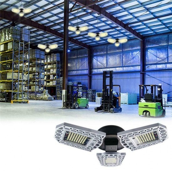 E27 80W SMD2835 Three-leaves LED Bulb Deformable Foldable Induction Light Sensor Garage Lamp AC100-277V E27 80W SMD2835 Three-leaves LED Bulb Deformable Foldable Induction Light Sensor Garage Lamp AC100-277V