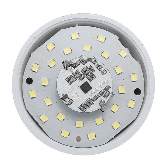 E27 9W 24LEDs Pure White Radar Sensor Light Bulb Car Detection Lamp AC220V