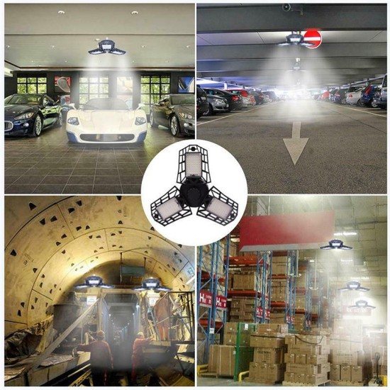 E27 B22 60W AC85-265V SMD2835 6000LM 144LED Deformable Garage Light Bulb Shop Lamp for Parking Lot