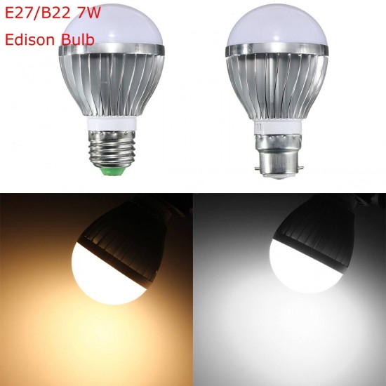 E27 B22 7W Dimmable 10 SMD5730 LED Bayonet Edison Bulb Lamp Globe Light Warm White AC 110-240V