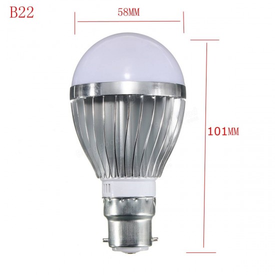 E27 B22 7W Dimmable 10 SMD5730 LED Bayonet Edison Bulb Lamp Globe Light Warm White AC 110-240V