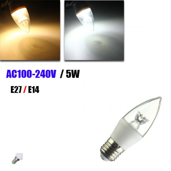 E27 E14 5W C37 LED COB Warm White White Candle Light Lamp Bulb AC 100-240V E27 E14 5W C37 LED COB Warm White White Candle Light Lamp Bulb AC 100-240V