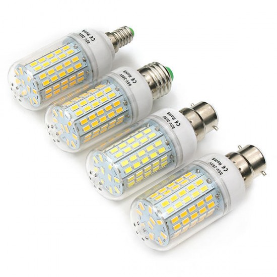 E27 E14 B22 6W SMD5730 90LEDs Corn Light Bulb Pure White Warm White AC85-265V