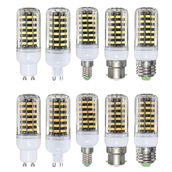 E27 E14 B22 G9 GU10 7W 64 SMD 5733 1000LM LED Warm White White Cover Corn Bulb AC 110V