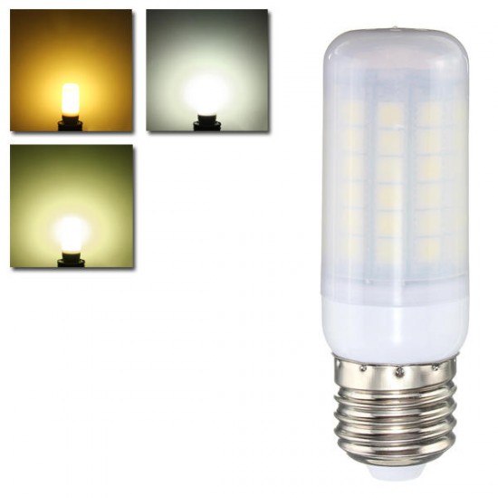 E27 E14 B22 GU10 6W 69 SMD 5050 LED Pure White Warm White Natural White Cover Corn Bulb AC220V