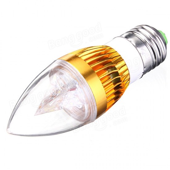 E27 E14 E12 B22 4.5W AC85-265V Golden Cover LED Candle Light Bulb