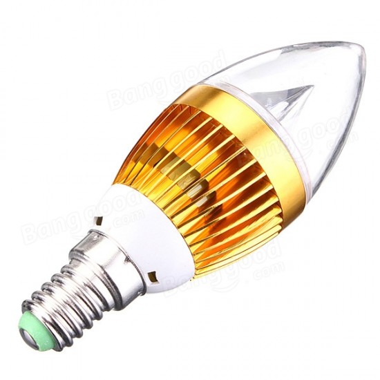 E27 E14 E12 B22 4.5W AC85-265V Golden Cover LED Candle Light Bulb