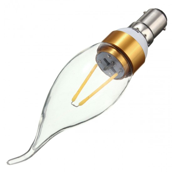 E27 E14 E12 B22 B15 2W 2LEDS LED Plastic&Aluminum Pure White Warm White Filament Light Bulb AC110V