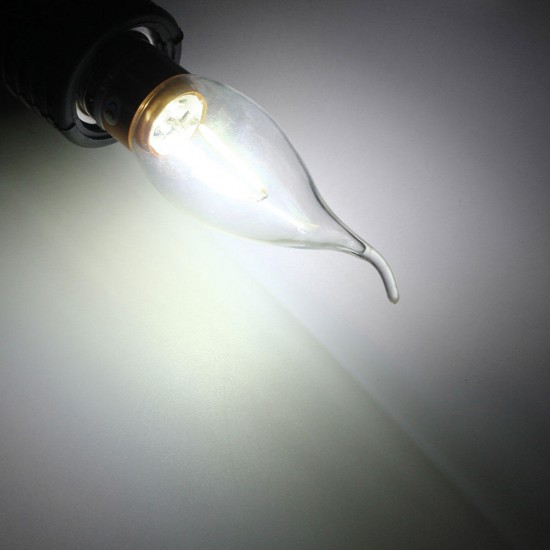 E27 E14 E12 B22 B15 2W 2LEDS LED Plastic&Aluminum Pure White Warm White Filament Light Bulb AC110V
