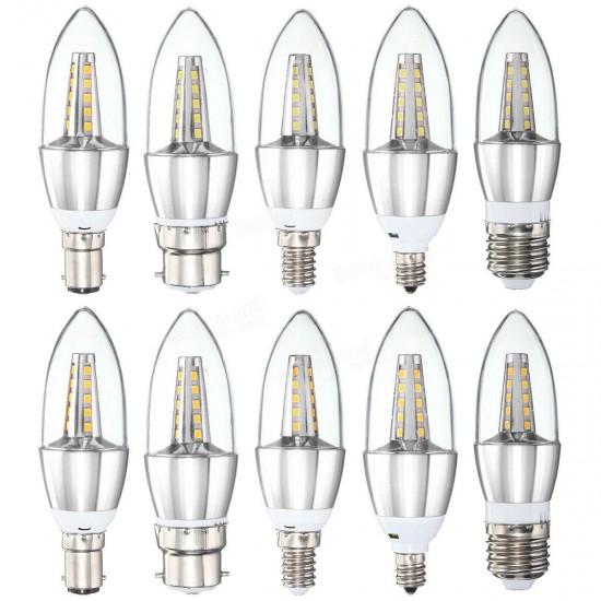E27 E14 E12 B22 B15 4W 25 SMD 2835 LED Warm White White Candle Light Lamp Bulb AC85-265V