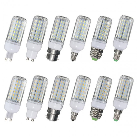 E27 E14 E12 B22 G9 GU10 9W 96 SMD 4014 LED Warm White Pure White Cover Corn Bulb AC110V