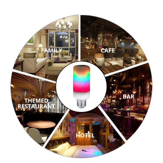 E27 E14 E26 E12 B22 7W Flame Effect 2835SMD 3 Modes LED Rainbow Light Bulb AC85-265V E27 E14 E26 E12 B22 7W Flame Effect 2835SMD 3 Modes LED Rainbow Light Bulb AC85-265V