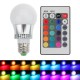 E27 LED Bulb 3W 16 Color Changee RGB Ball Lamp 85-265V + IR Remote Control