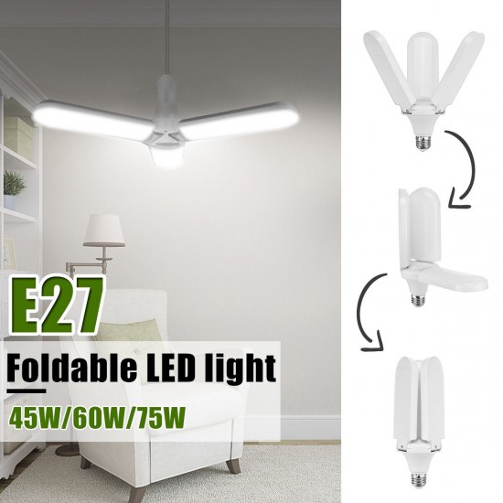 E27 LED Garage Light Bulb Deformable Ceiling Fixture Lights Home Workshop Lamp