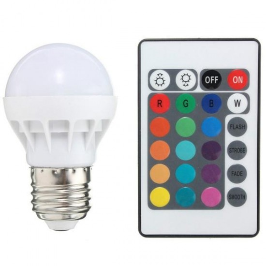 E27 LED RGB Bulb 3W SMD 5630 Color Changing 24 Keys IR Remote Control Globe Light Lamp AC 85-265V E27 LED RGB Bulb 3W SMD 5630 Color Changing 24 Keys IR Remote Control Globe Light Lamp AC 85-265V