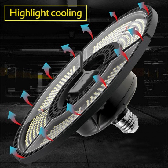 E27 Light Sensor LED Bulb UFO Deformable Folding Garage Lamp Warm White Indoor Outdoor Lighting AC220V