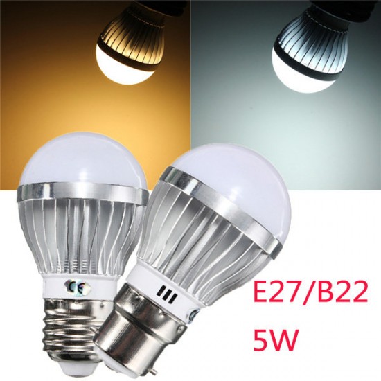 E27/B22 5W 6 SMD5730 LED Globe Ball Light Bulb Spotlightt Lamp AC 110-240V