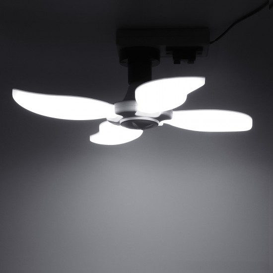 E27/B22 LED Garage Lamp 2/3/4/5 Blades Folding Light Bulb Deformable Ceiling Fixture Workshop Lighting