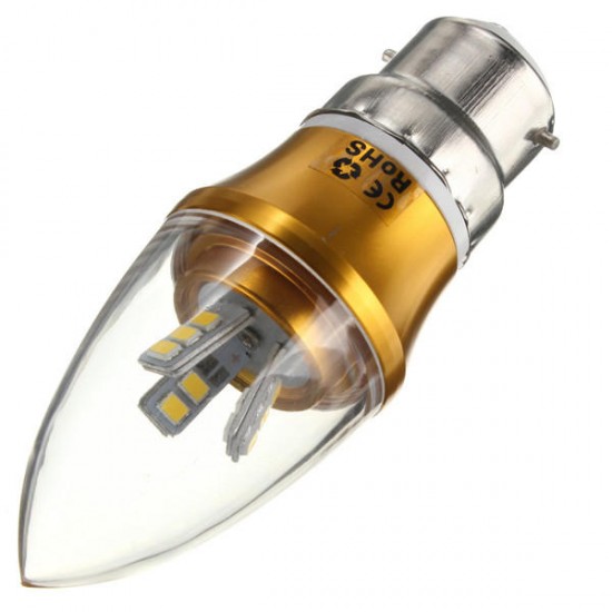 E27/E14/E12/B22/B15 3W LED Warm White/White 15SMD 2835 Golden Candle Light Bulb Lamp 85-265V
