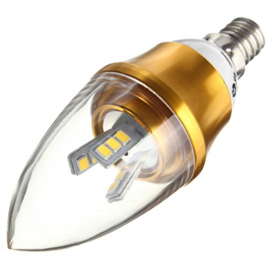 E27/E14/E12/B22/B15 3W LED Warm White/White 15SMD 2835 Golden Candle Light Bulb Lamp 85-265V