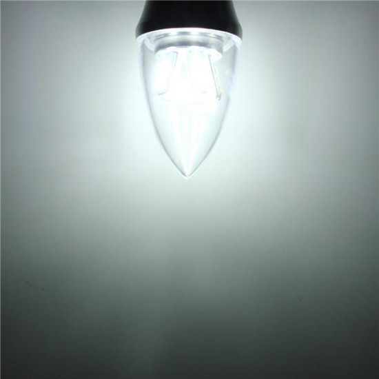 E27/E14/E12/B22/B15 6W LED Warm White/White 25SMD 2835 Silver Candle Light Bulb Lamp 85-265V