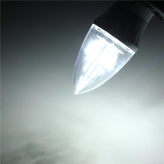 E27/E14/E12/B22/B15 6W LED Warm White/White 25SMD 2835 Silver Candle Light Bulb Lamp 85-265V