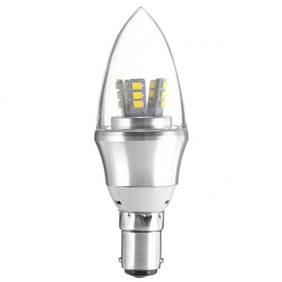 E27/E14/E12/B22/B15 6W LED Warm White/White 25SMD 2835 Silver Candle Light Bulb Lamp 85-265V