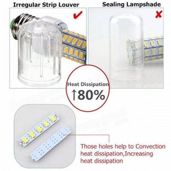 E27/E14/E12/B22/G9 Dimmable 7W AC110V LED Bulb White/Warm White 70 SMD 5730 Corn Light Lamp