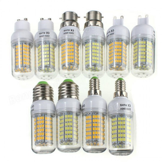 E27/E14/G9/GU10/B22 5W 900LM 144 SMD2835 LED Corn Bulb Warm/White 220V Home Lamp