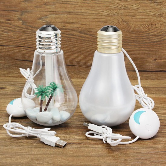 Portable E27 LED Bulb Humidifier Colorful Lights USB Diffuser Air Purifier Gift