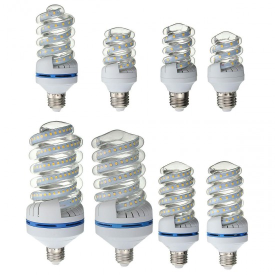 Spiral Style E27 5W-30W LED Bright Energy Saving Warm White Light Bulb AC86-245V