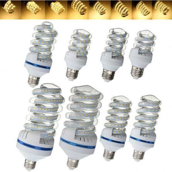 Spiral Style E27 5W-30W LED Bright Energy Saving Warm White Light Bulb AC86-245V