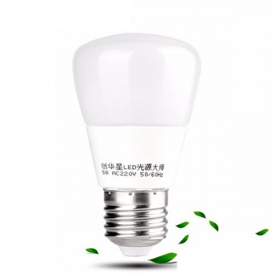 ZX Newest E27 5W SMD 5730 LED Pure White Warm White 550Lm Glaze Light Lamp Bulb AC85-265V