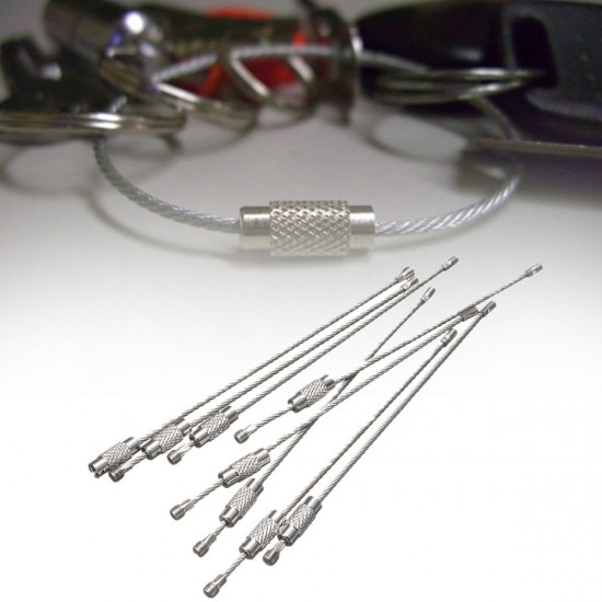 100Pcs Stainless Steel Wires Keychains Carabiner Key Rings Cables Outdoor Hiking 100Pcs Stainless Steel Wires Keychains Carabiner Key Rings Cables Outdoor Hiking